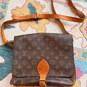 Louis Vuitton Monogram Cartouchiere Leather Crossbody Bag